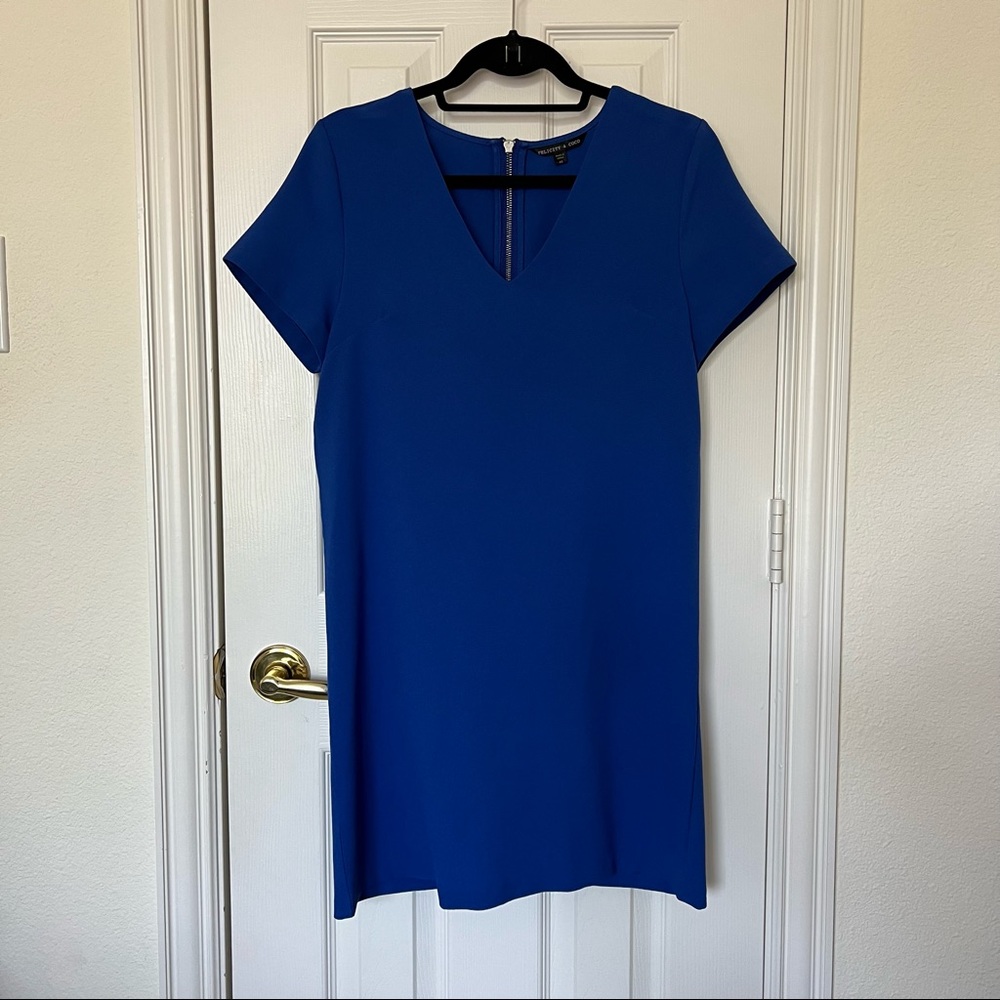 Felicity & Coco Royal Blue V-Neck Shift Dress
